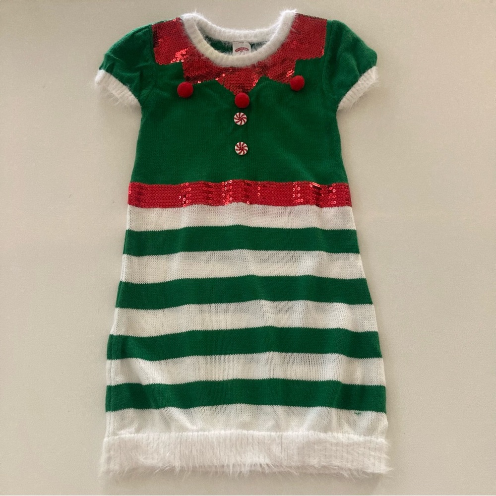 Holiday Time Girls 6-6X Christmas Sweater Dress Holiday